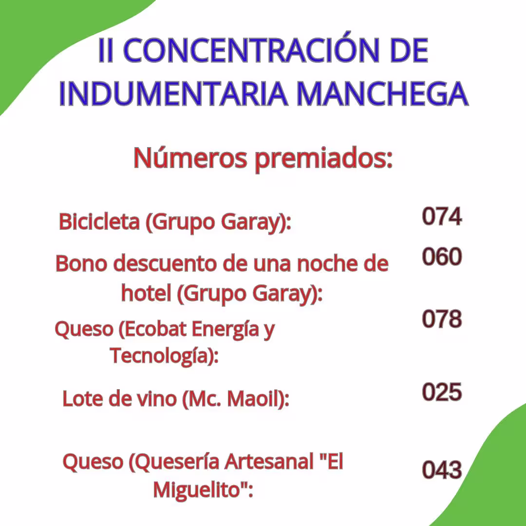 SORTEO II CONCENTRACIÓN DEL TRAJE MANCHEGO